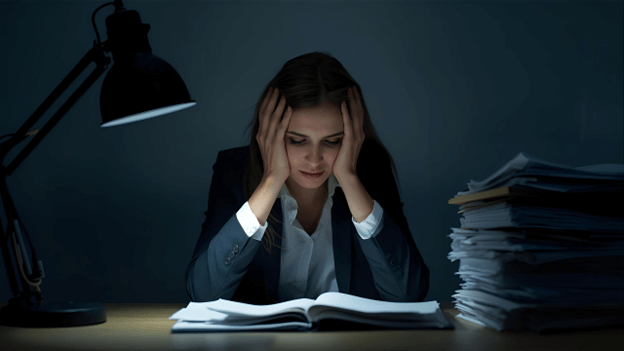 Person reflecting on life transitions and considering online therapy.